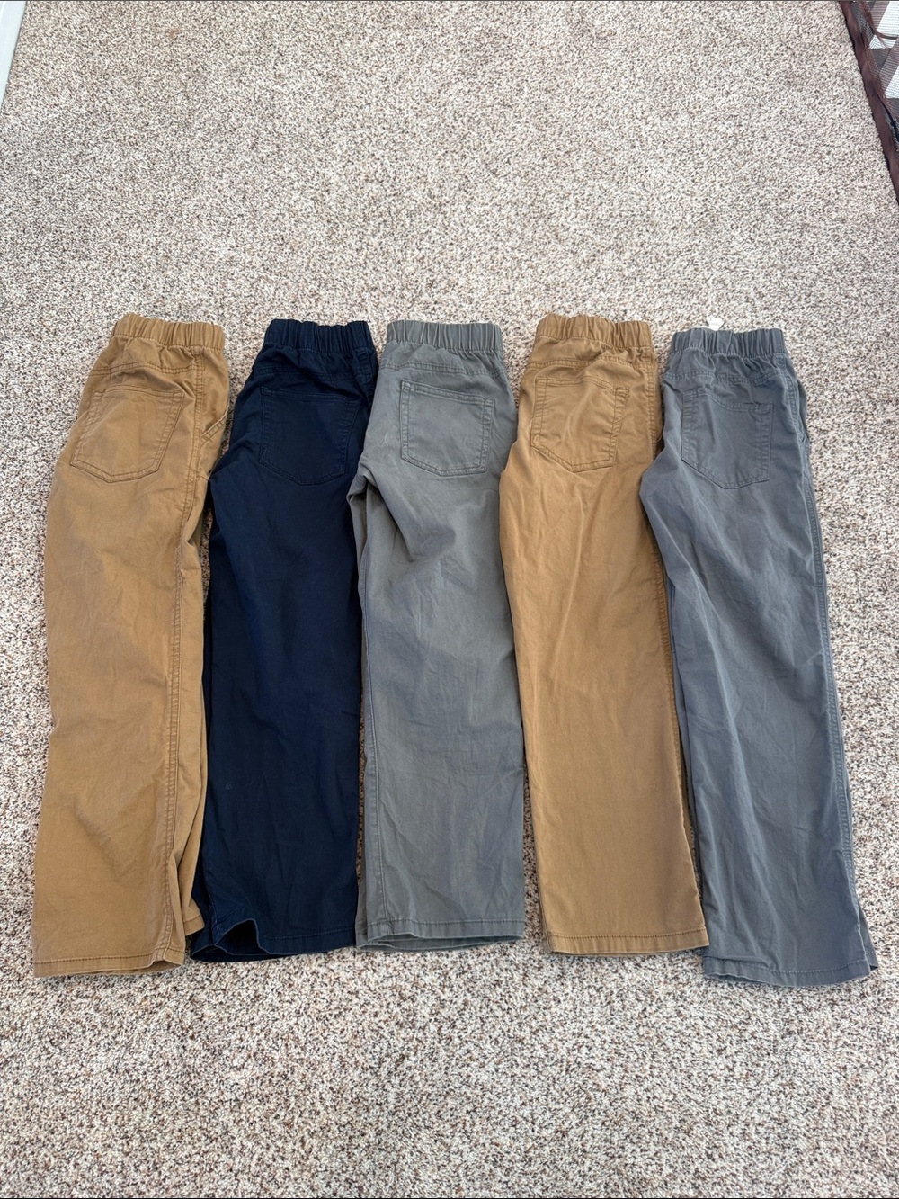 Cat & Jack Chino Pants in Tan, Navy, and Gray - 5-Pack Variety